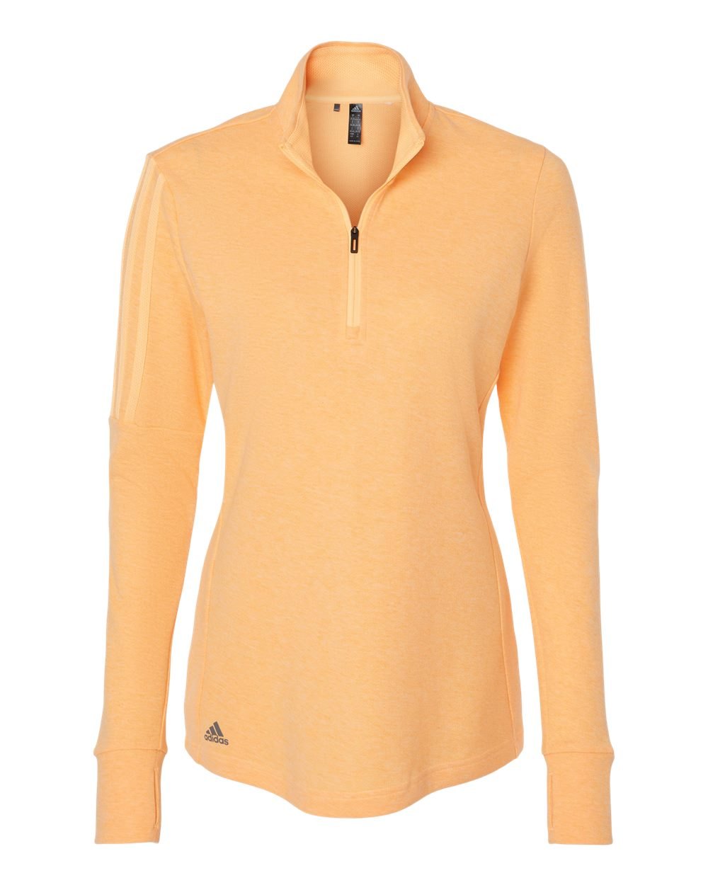 user_a01ed3d5 Custom Adidas Womens 3 Stripes Quarter Zip Sweater - Coastal Reign