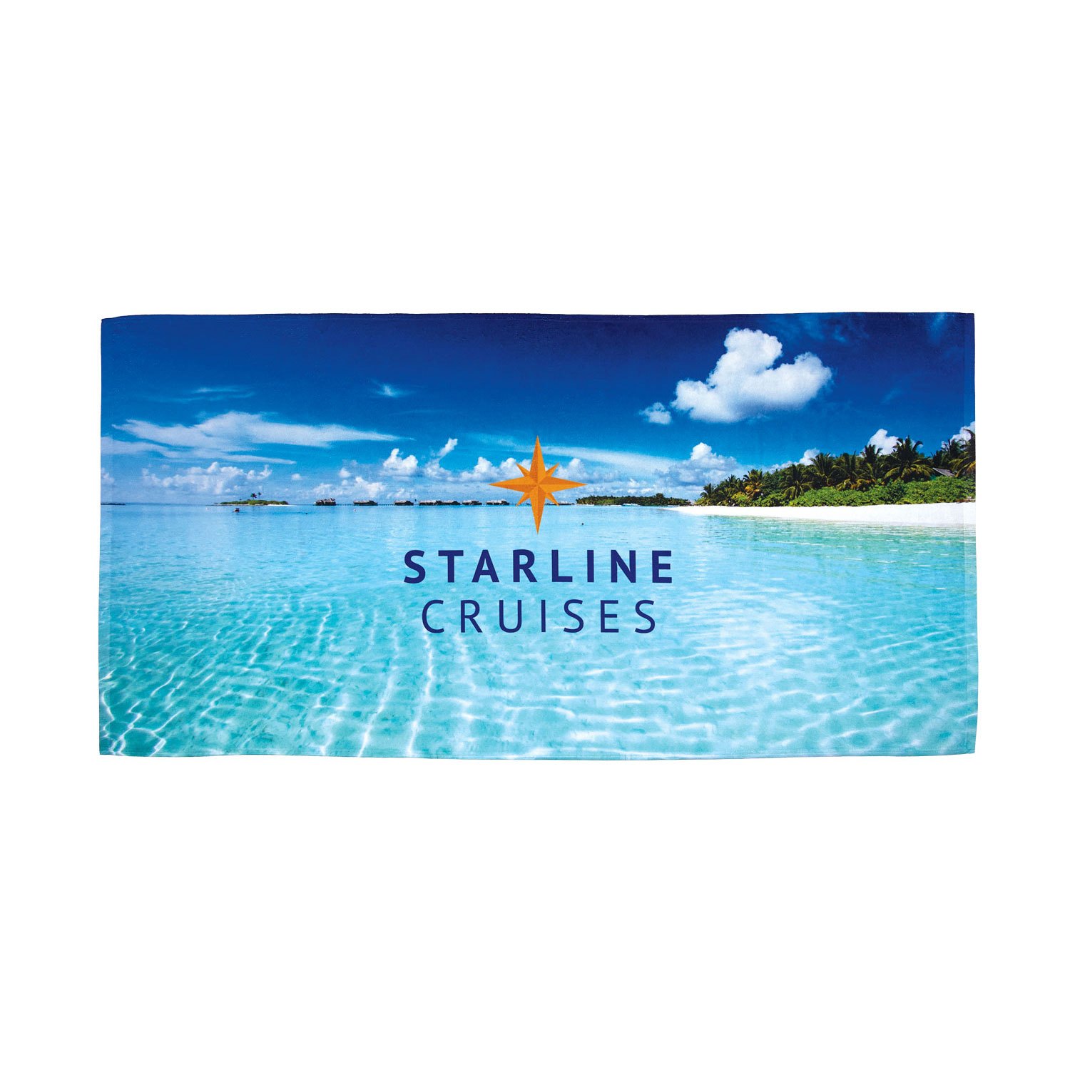 Custom Full Colour Sublimated Promo Beach Towel 28" by 58" Coastal Reign